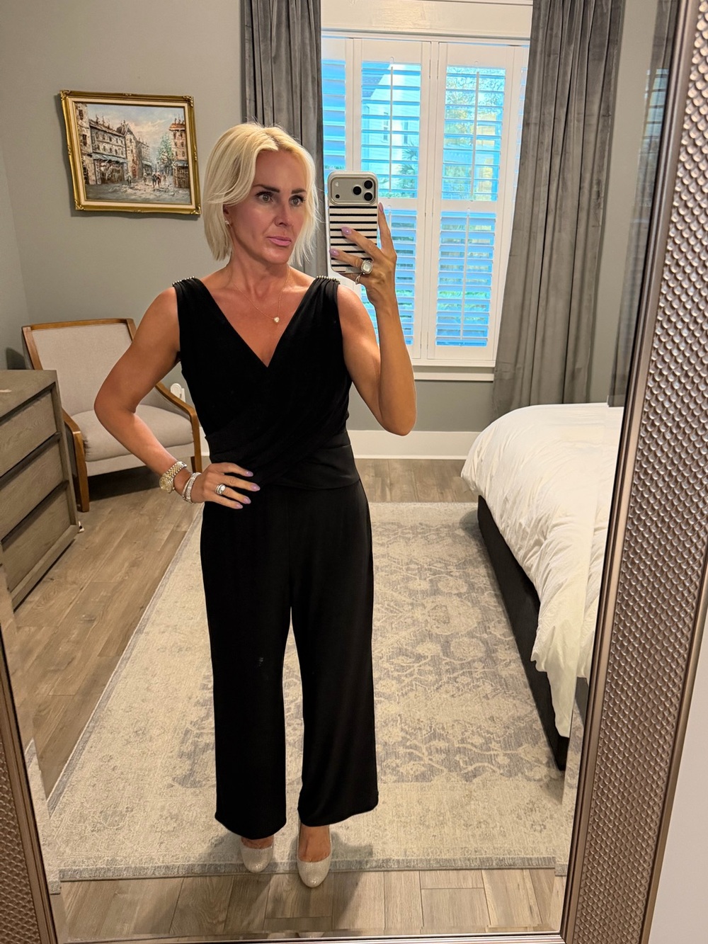 WHBM gold beaded jumpsuit
